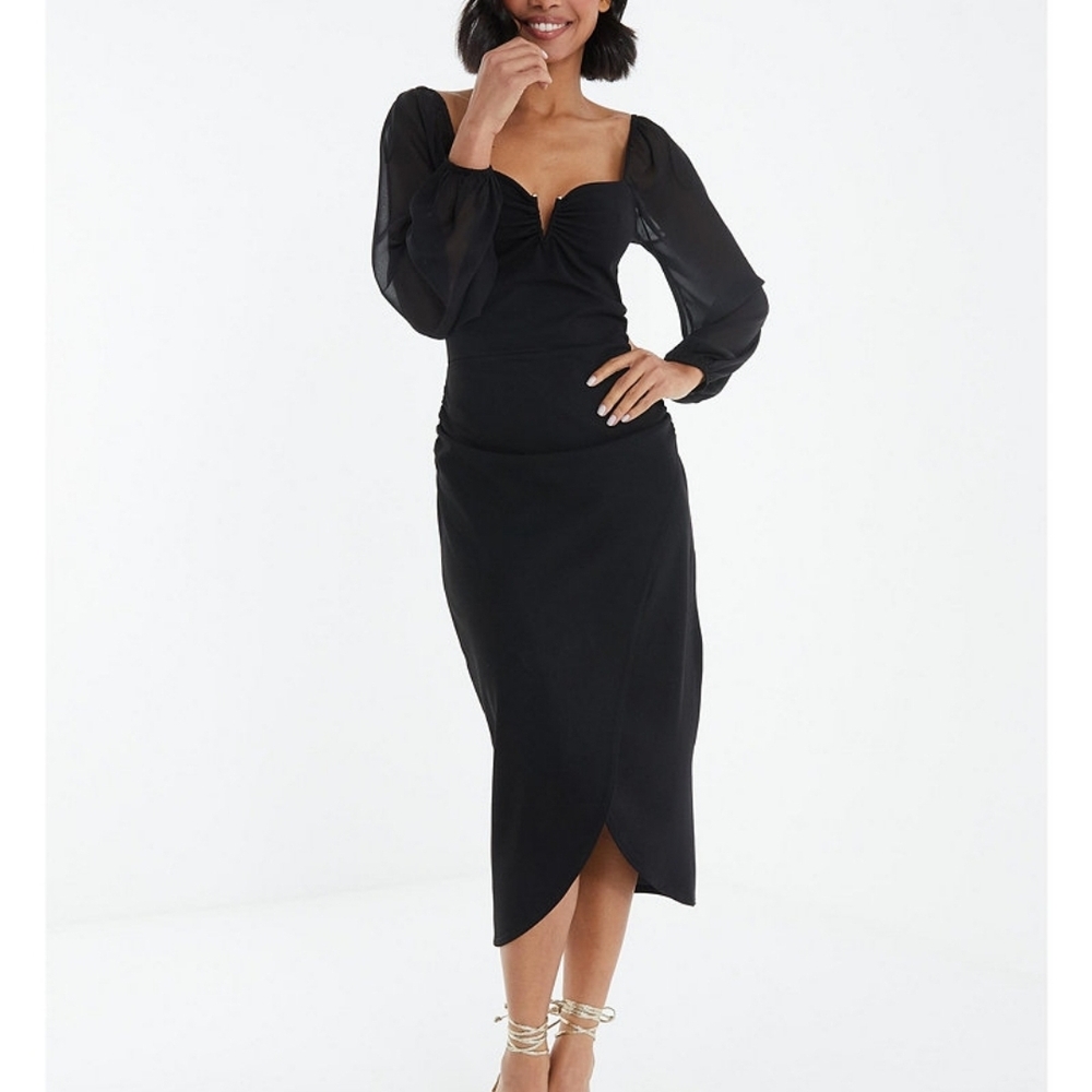 Quiz Women's Long Sleeve Midi Dress